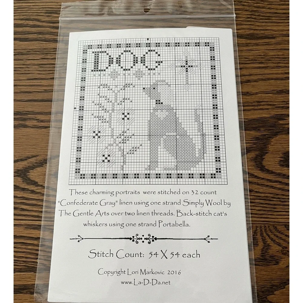 La-D-Da Cat & Dog Design For Counted Thread Pattern Chart 32 Count Lori Markovic